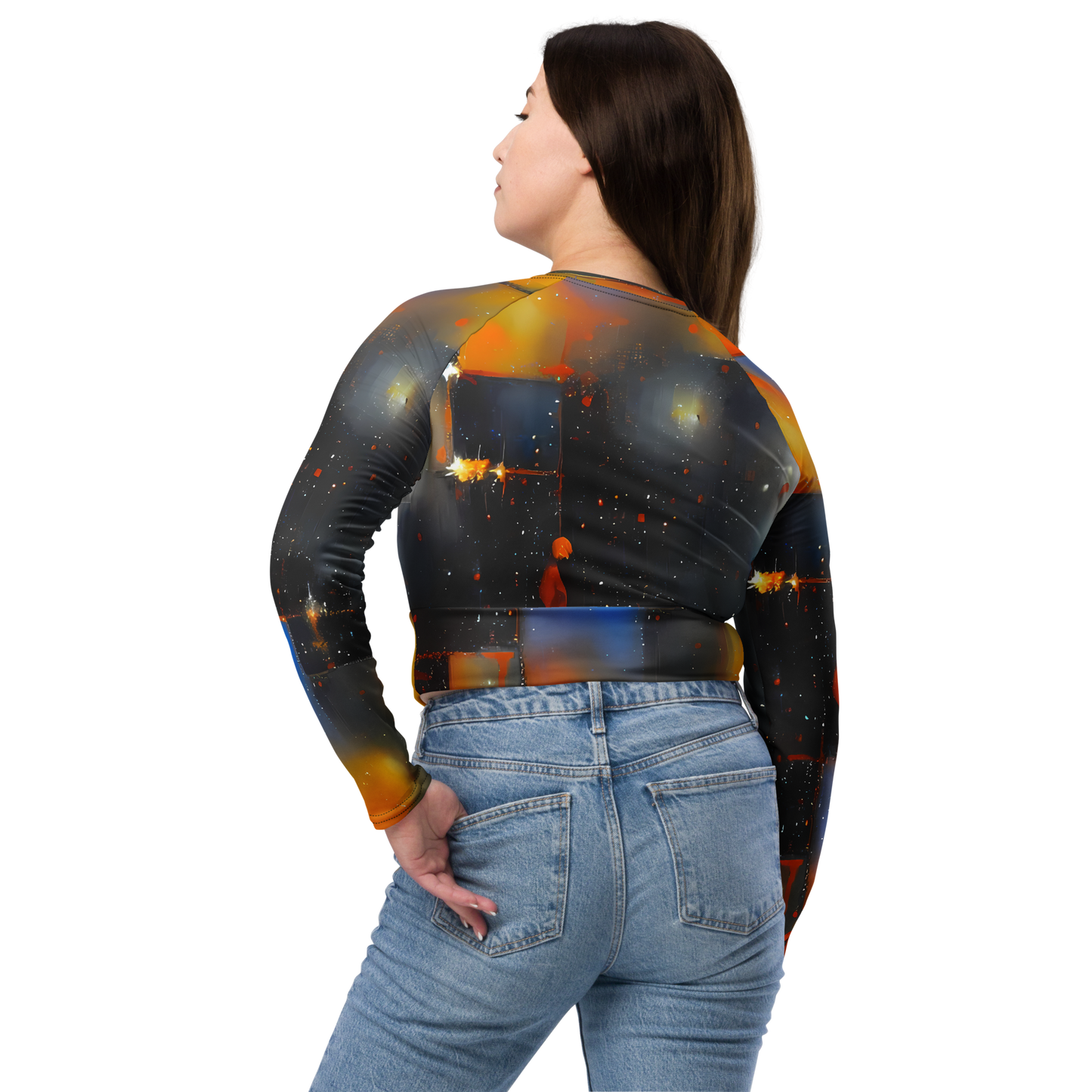 Long Sleeve Crop Top - Monet's Matrix