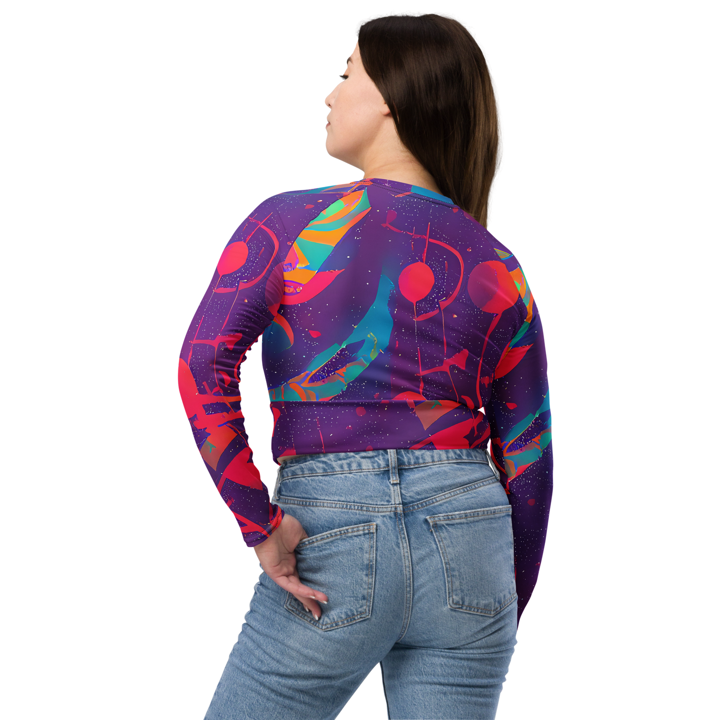 Long Sleeve Crop Top - Spheric Rhapsody