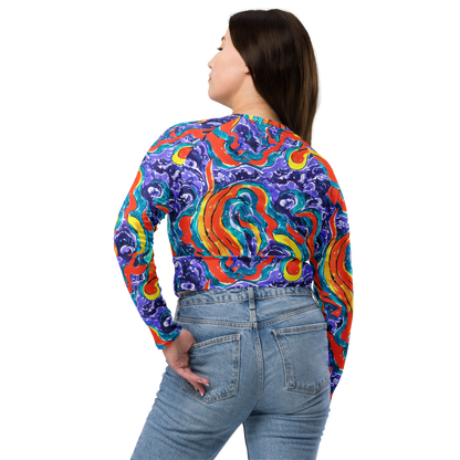 Long Sleeve Crop Top - Galactic Waves