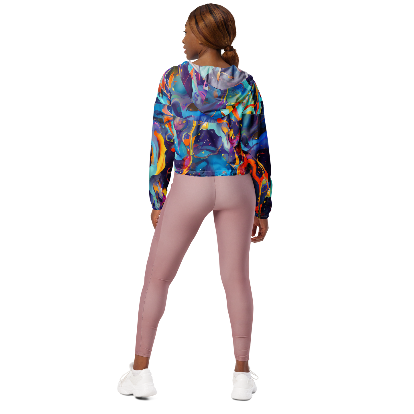 Women's Cropped Windbreaker - Whimsical Fusion