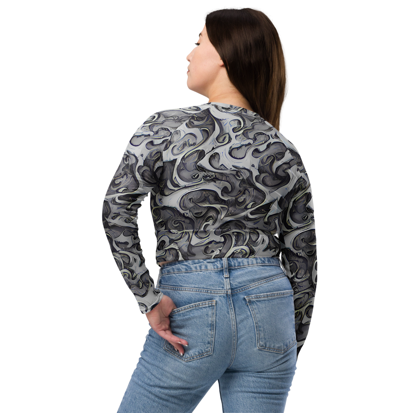 Long Sleeve Crop Top - Mashburn Swirls