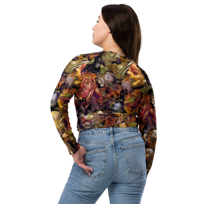 Long Sleeve Crop Top - Arcimboldo Abundance