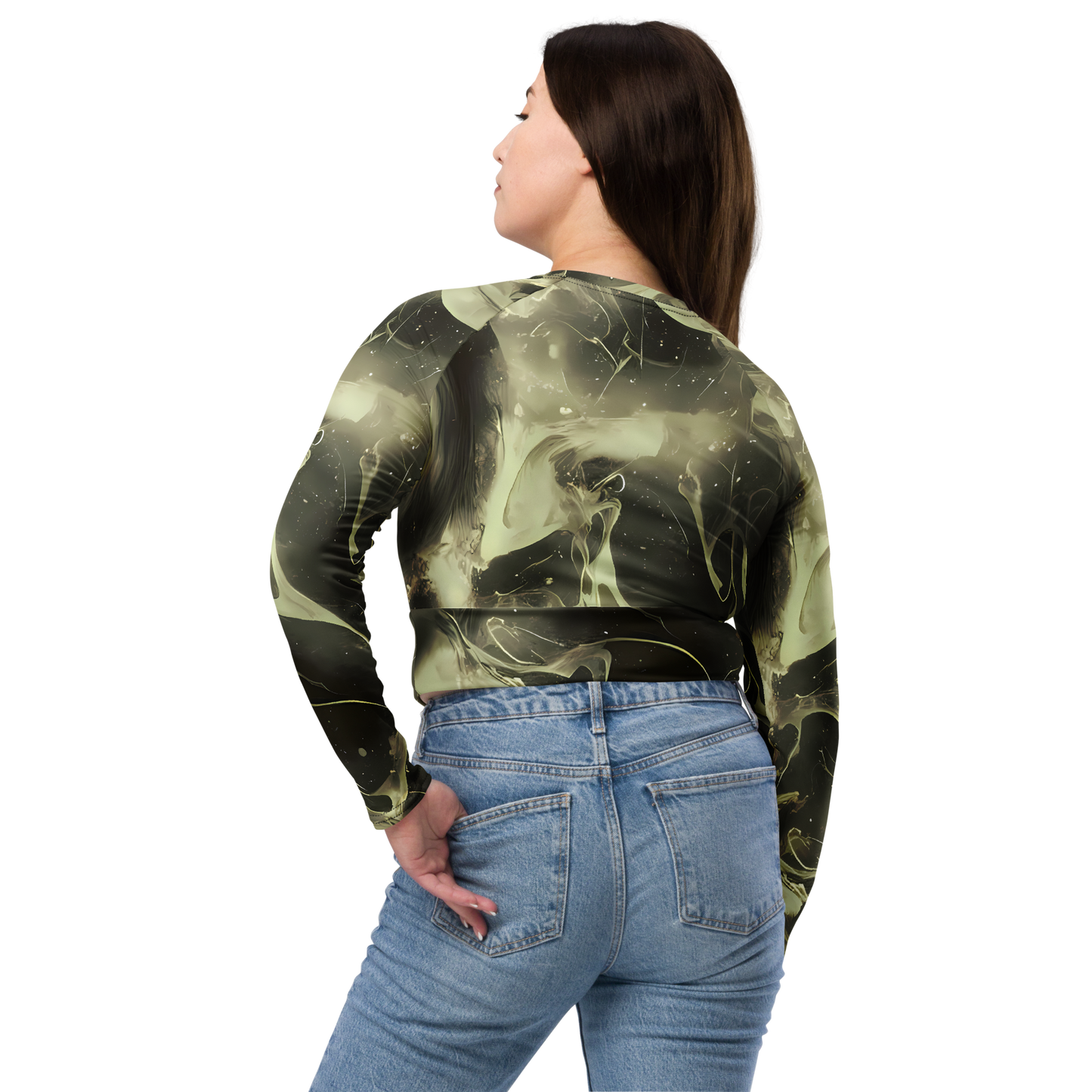 Long Sleeve Crop Top - Biomech Whirl