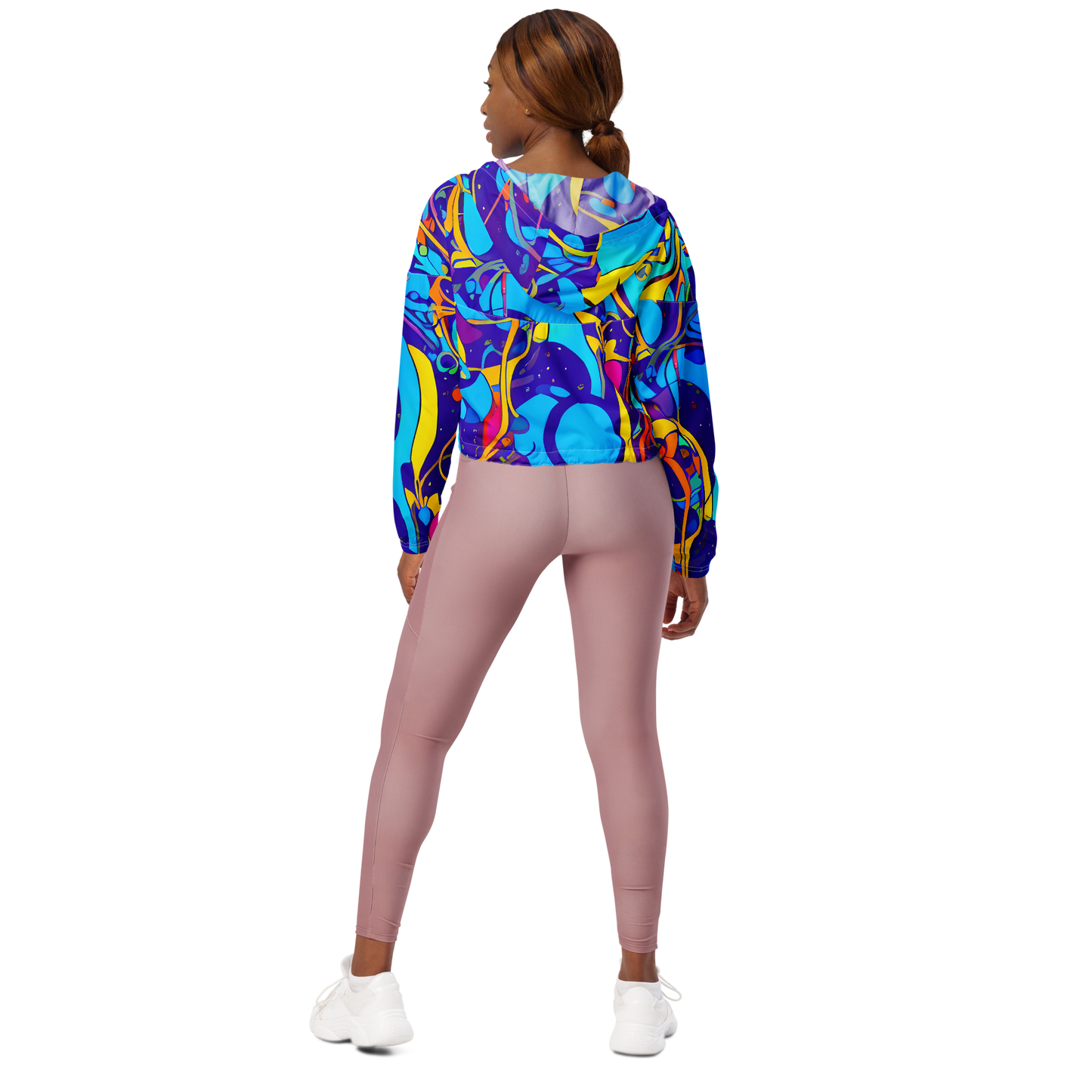 Women's Cropped Windbreaker - Spectral Tangle