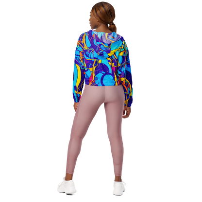 Women's Cropped Windbreaker - Spectral Tangle