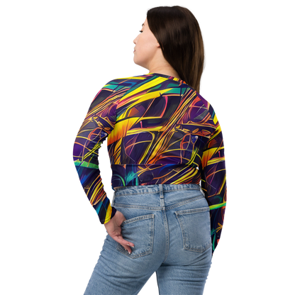 Long Sleeve Crop Top - Vector Rhapsody