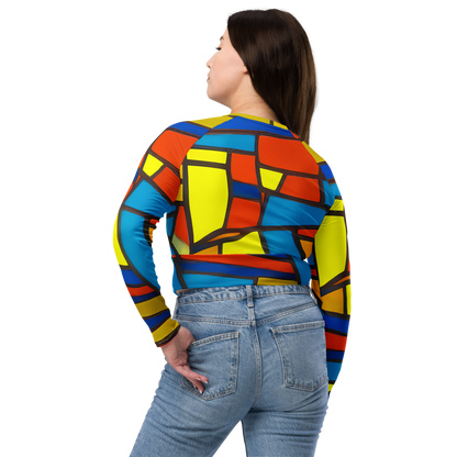 Long Sleeve Crop Top - Mondrian Mesh