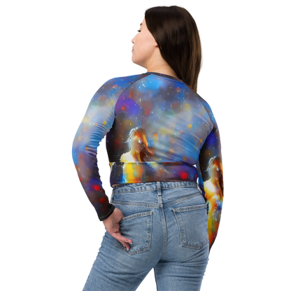 Long Sleeve Crop Top - Impressionist Drift