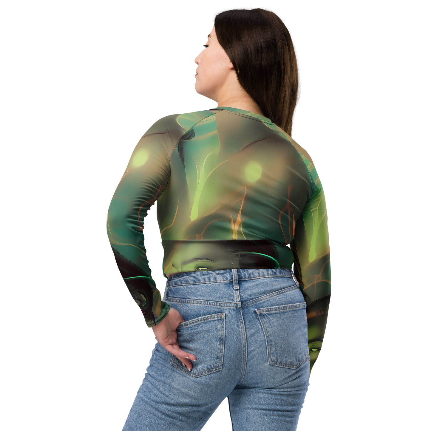 Long Sleeve Crop Top - Spectral Whisper