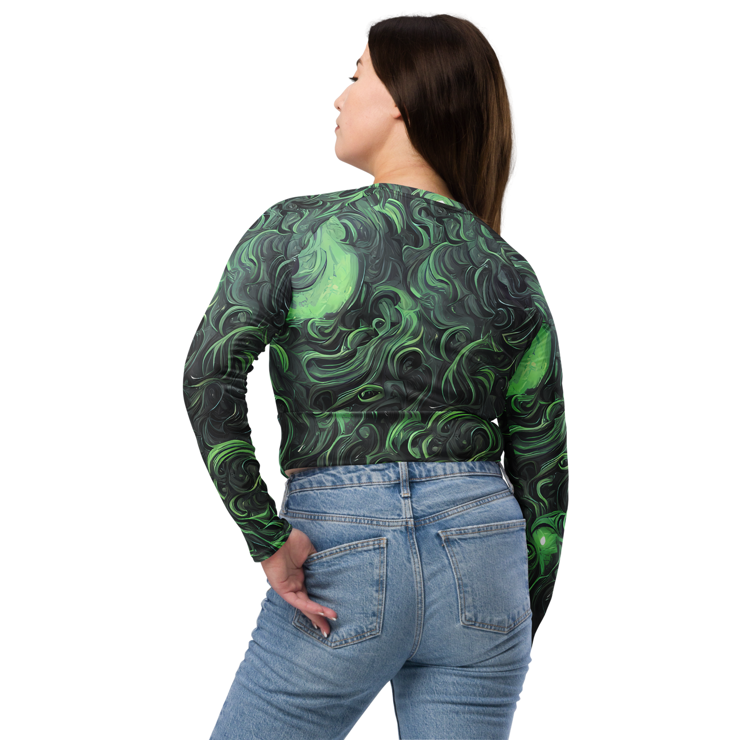 Long Sleeve Crop Top - Savrasov Swirls