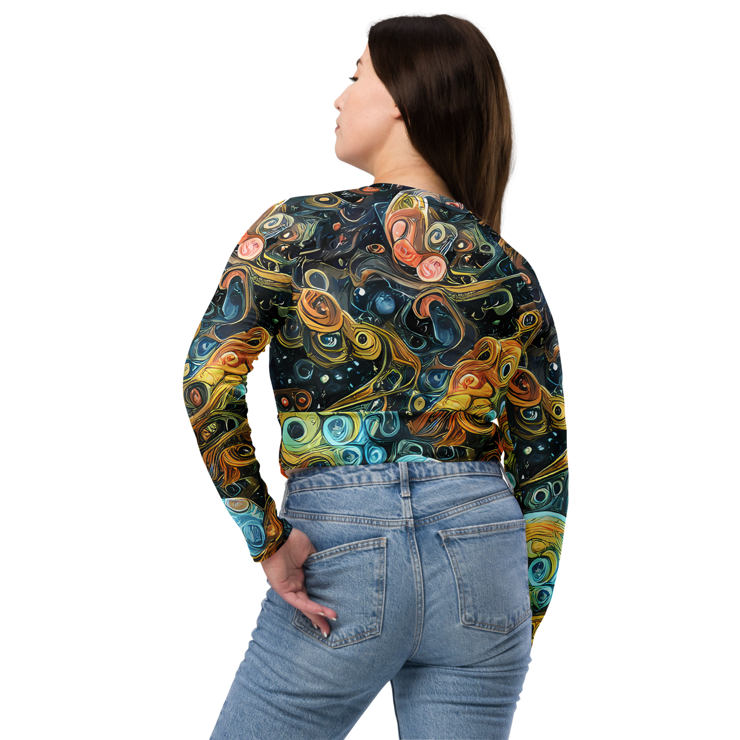 Long Sleeve Crop Top - Wild Cosmos