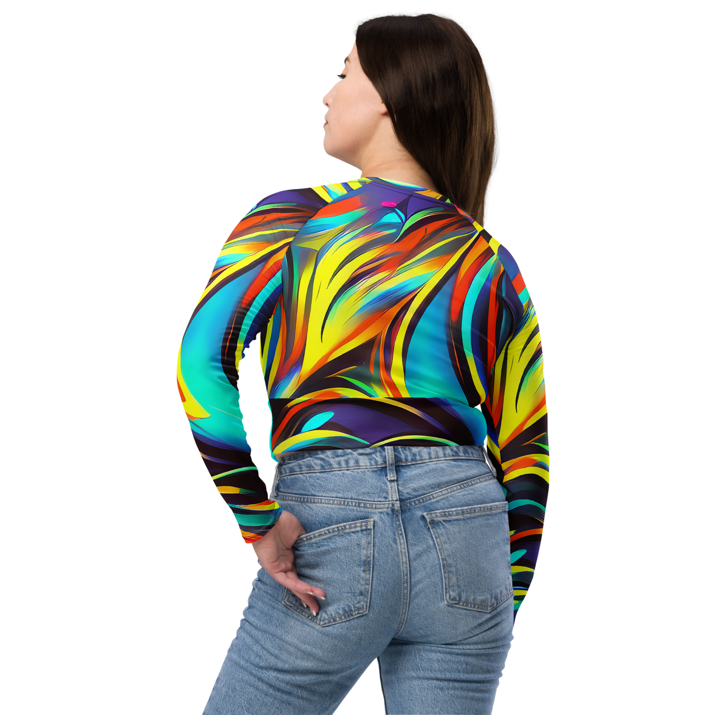 Long Sleeve Crop Top - Cyber Surge