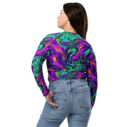 Long Sleeve Crop Top - Vortex Dream