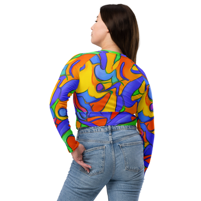 Long Sleeve Crop Top - Joffe Swirl