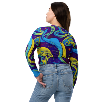 Long Sleeve Crop Top - Stellar Swirls