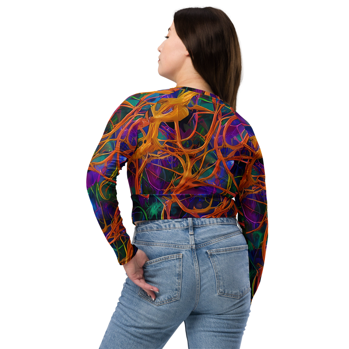 Long Sleeve Crop Top - Spectral Weave