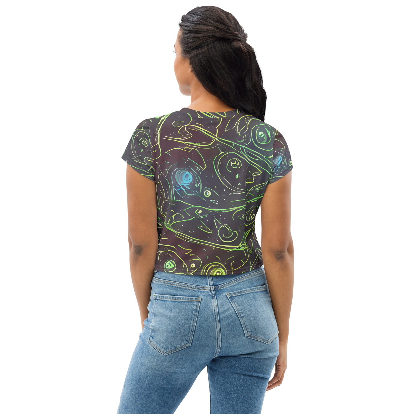 Women's Crop Tee - Starfield Scrolls