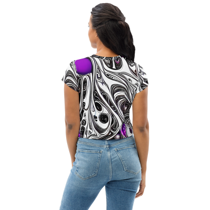 Women's Crop Tee - Neo-Noir Waves