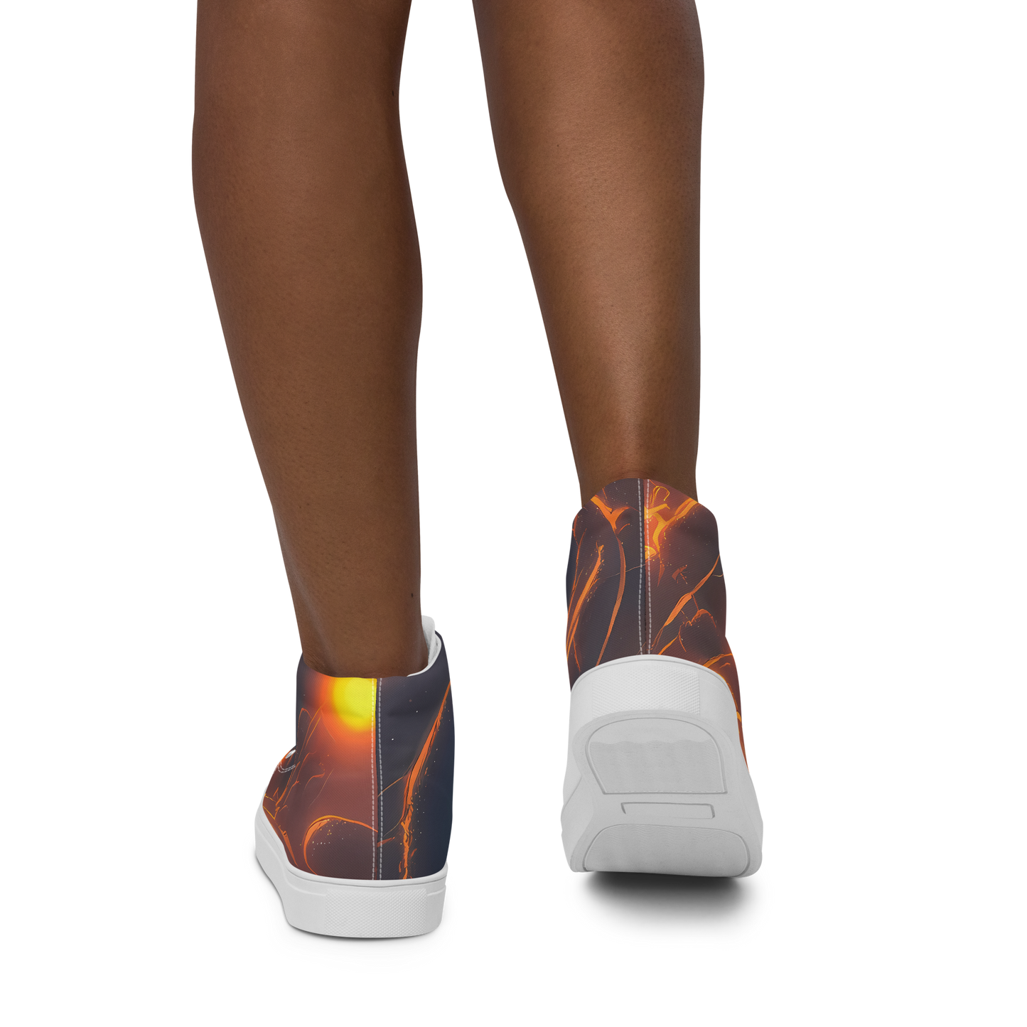Women's High Top Canvas Shoes - Inferno Spirals