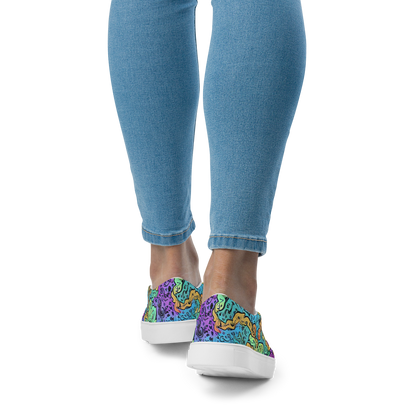 Women's Slip-On Canvas Shoes - Intergalactic Graffiti