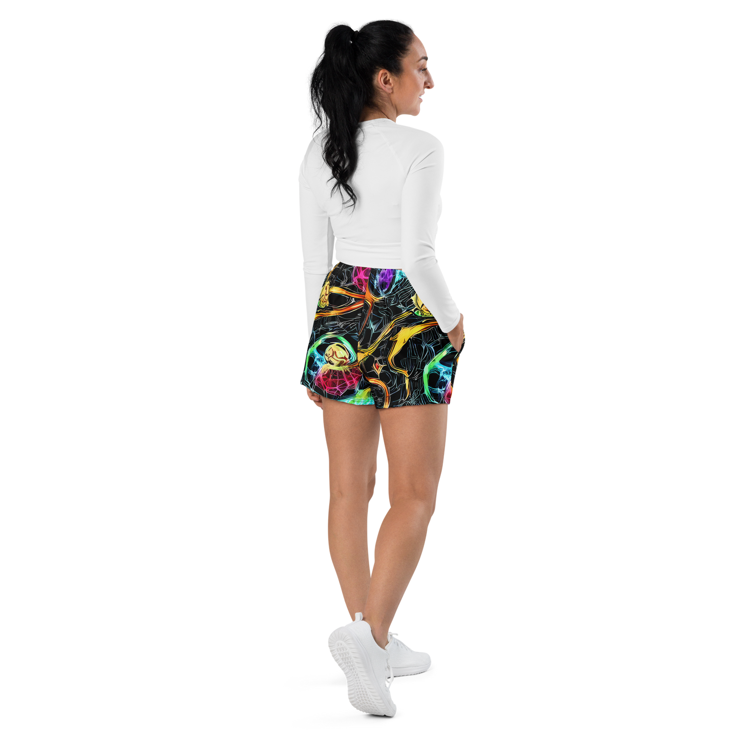 Women’s Athletic Shorts - Psychedelic Pulsar