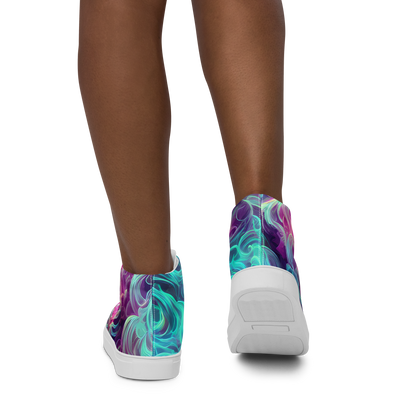 Women's High Top Canvas Shoes - Galactic Bloom