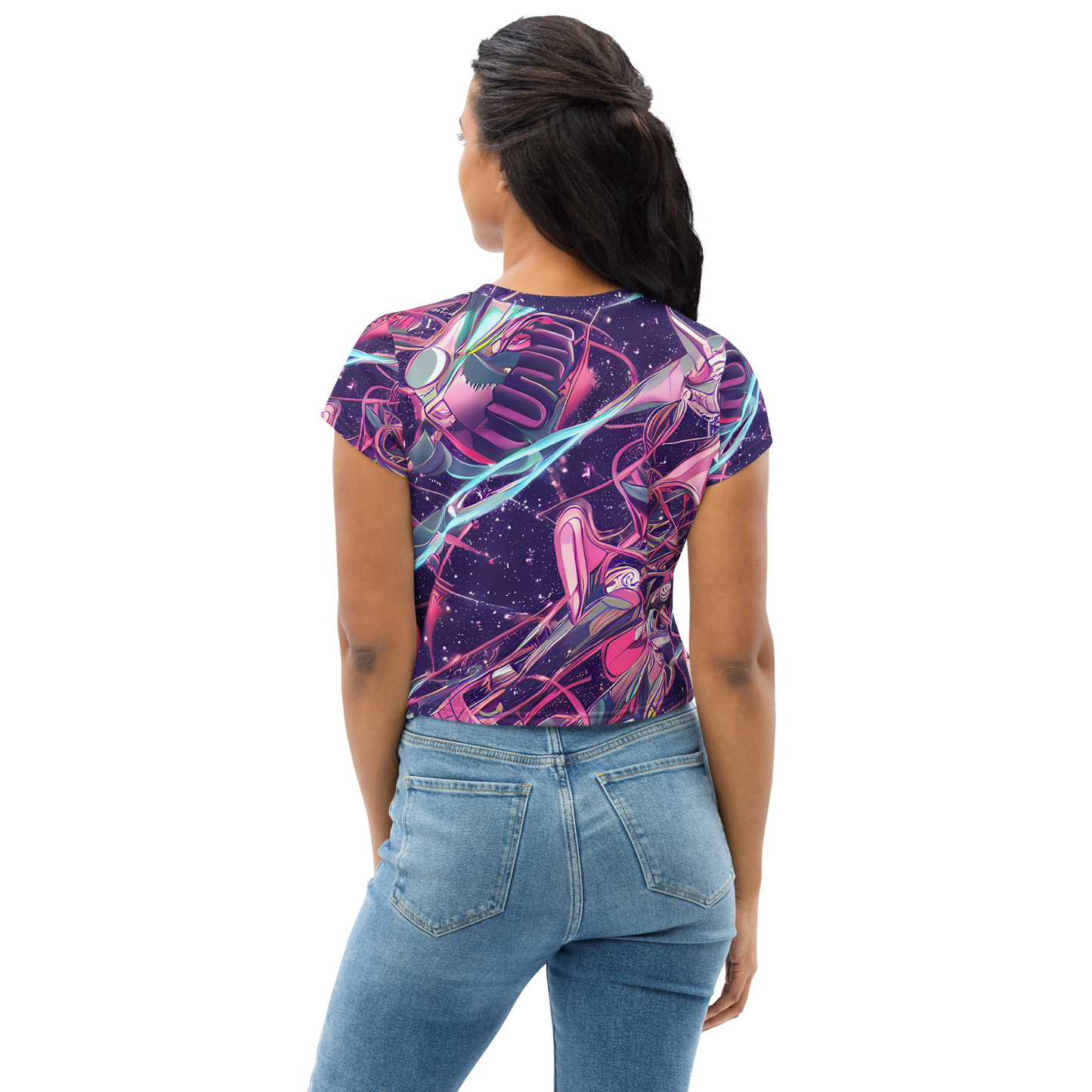 Women's Crop Tee - Neo-Tokyo Twirl