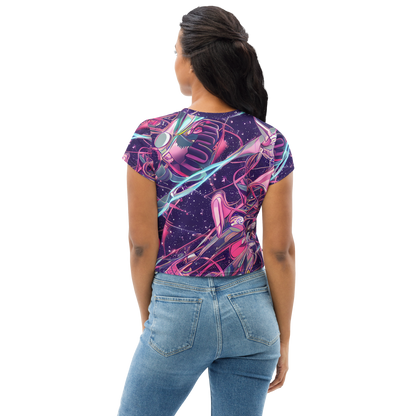 Women's Crop Tee - Neo-Tokyo Twirl