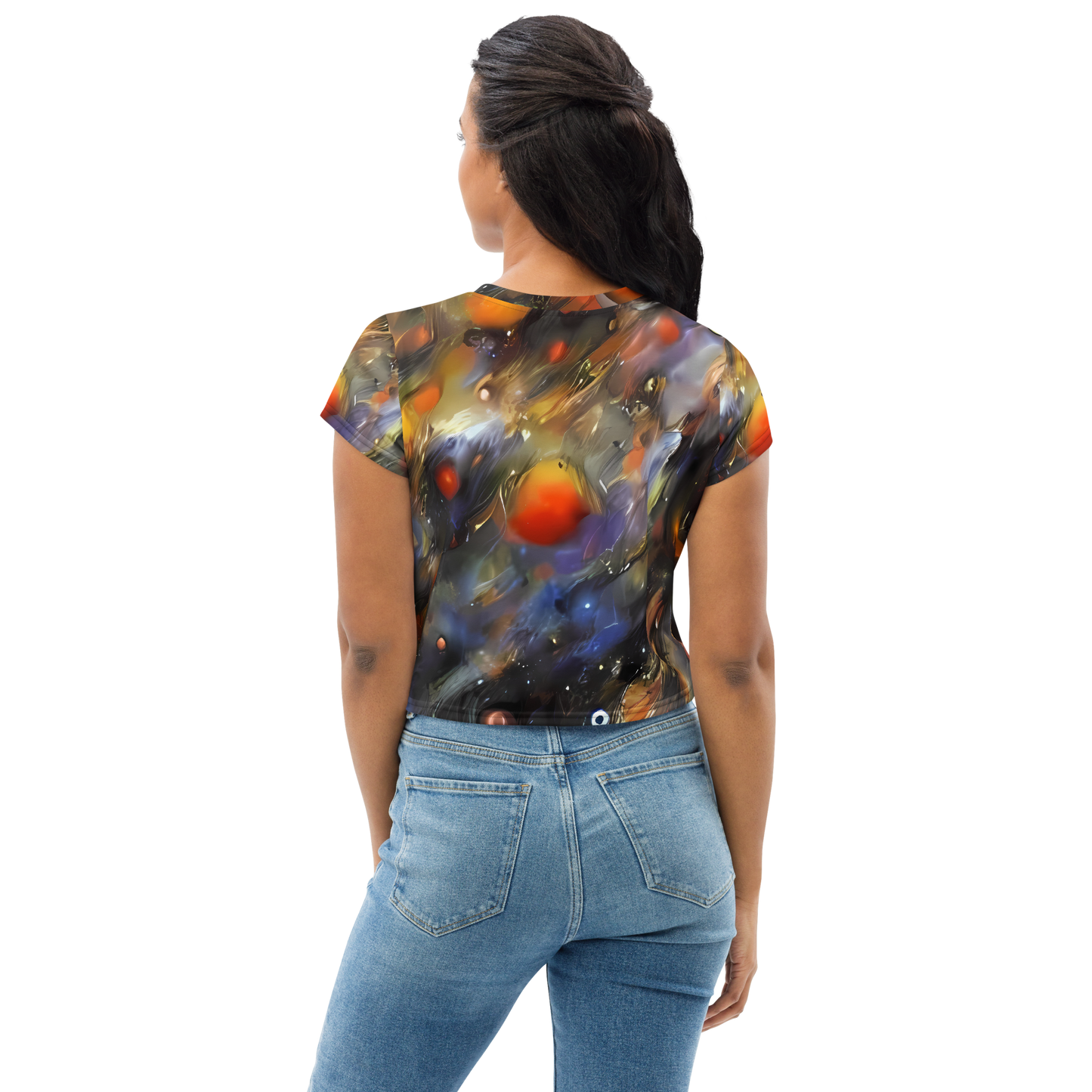 Women's Crop Tee - Brushstroke Blaze