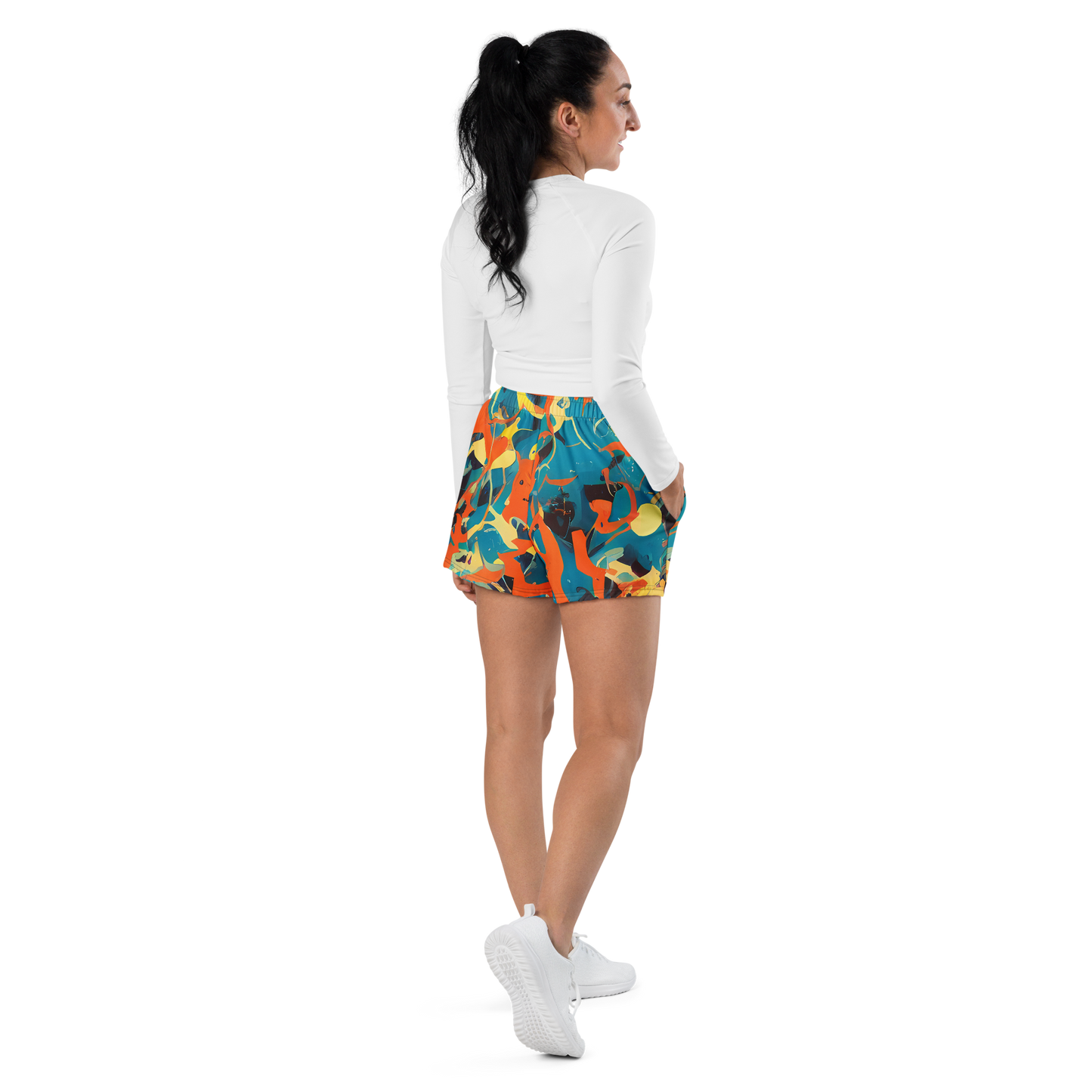 Women’s Athletic Shorts - Abstract Tango