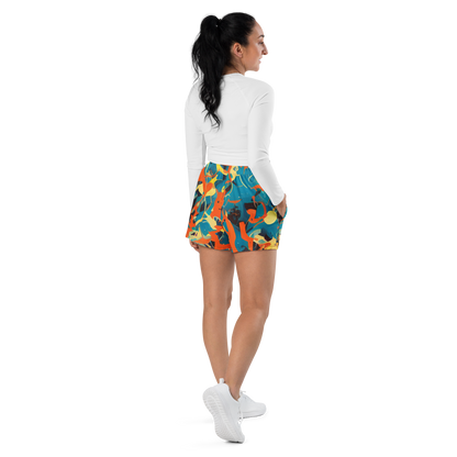 Women’s Athletic Shorts - Abstract Tango