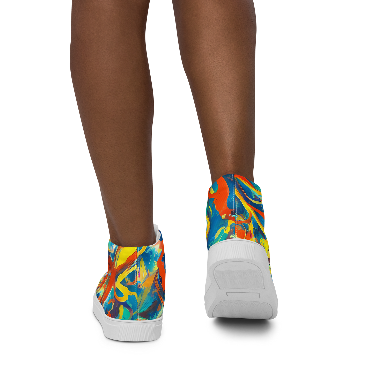 Women's High Top Canvas Shoes - Chromatic Fusion