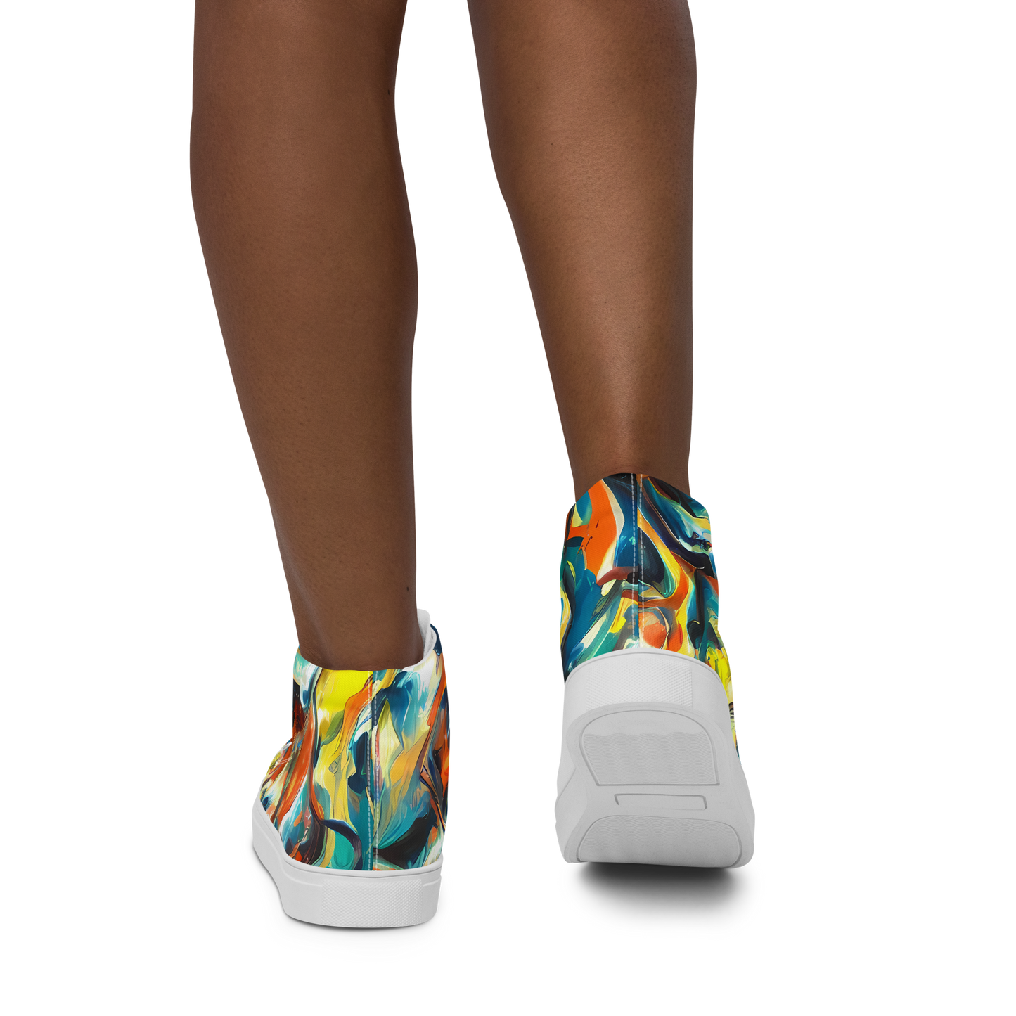 Women's High Top Canvas Shoes - Chromatic Vortex