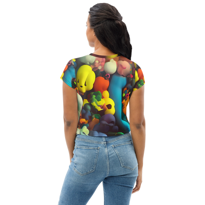 Women's Crop Tee - Bubble Pop Art