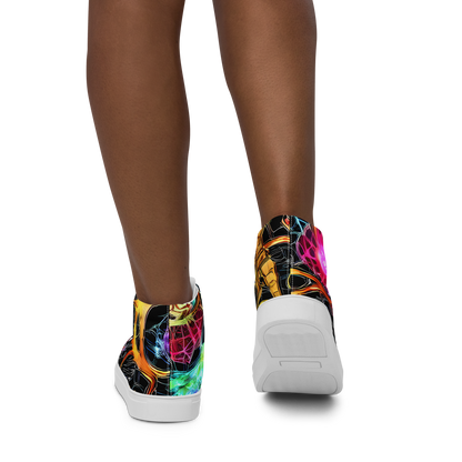 Women's High Top Canvas Shoes - Psychedelic Pulsar