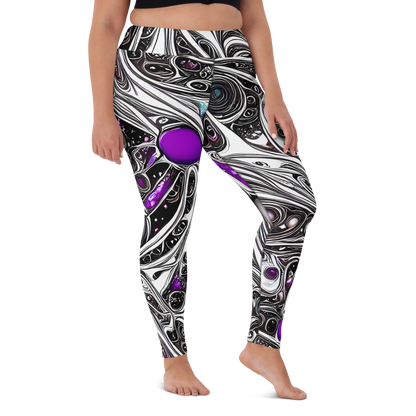 Yoga Leggings - Neo-Noir Waves