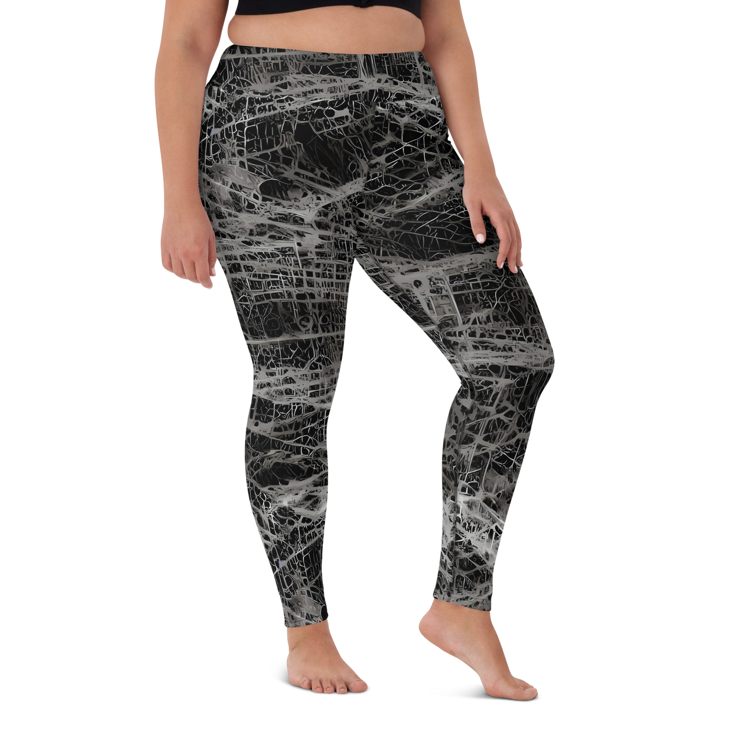 Yoga Leggings - Monochrome Mesh