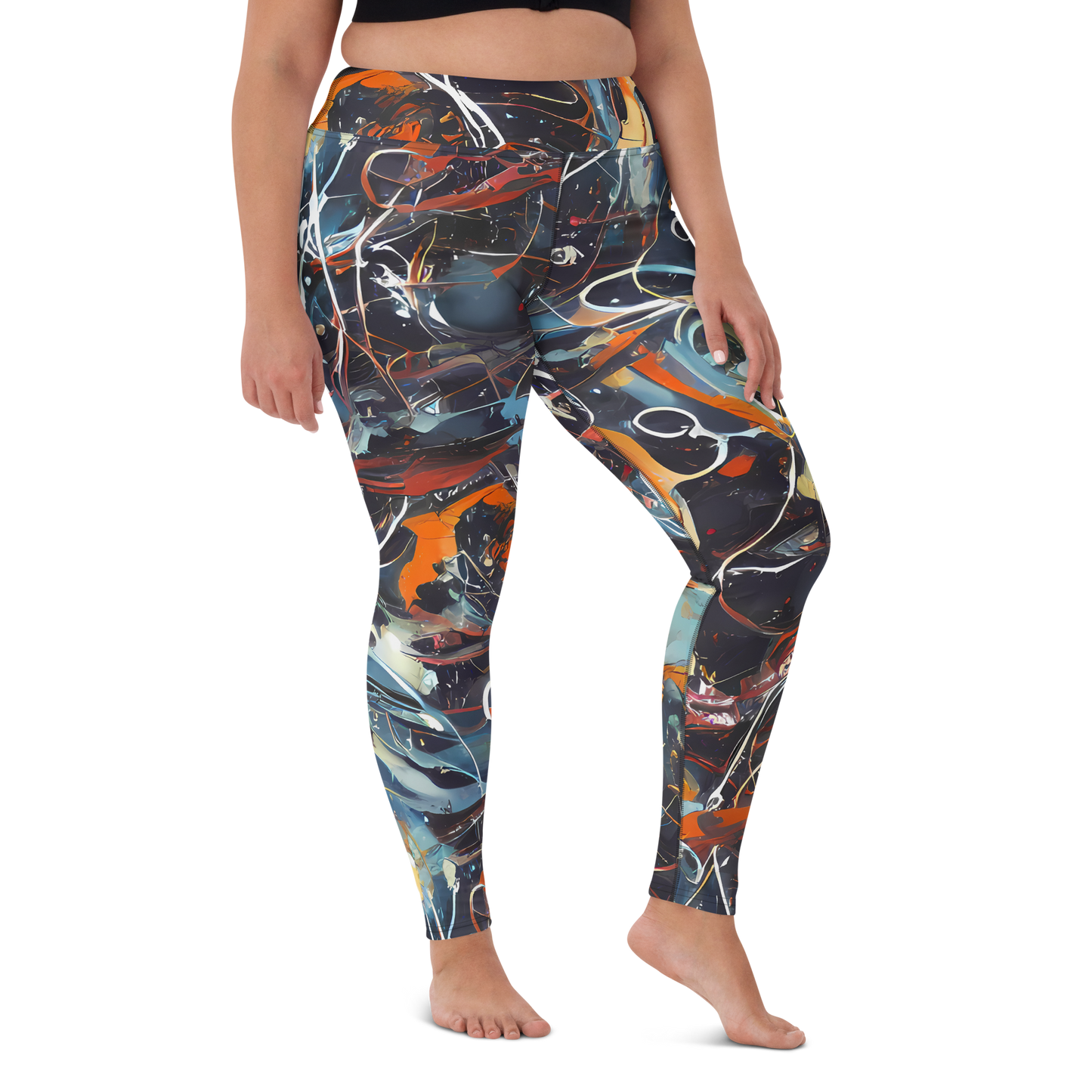 Yoga Leggings - Neo-Splash Labyrinth