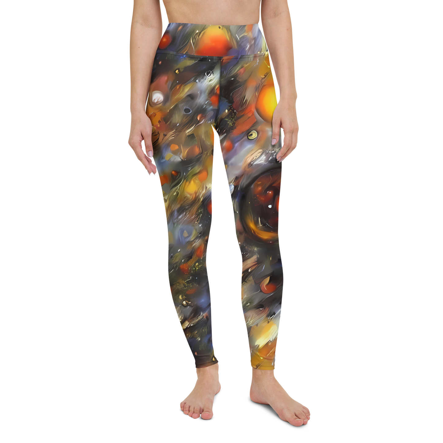 Yoga Leggings - Brushstroke Blaze