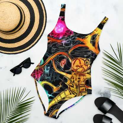 One-Piece Swimsuit - Psychedelic Pulsar