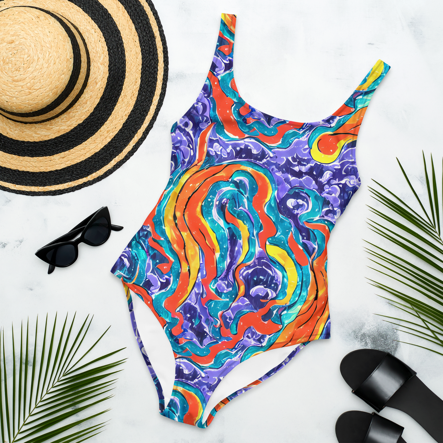 One-Piece Swimsuit - Galactic Waves