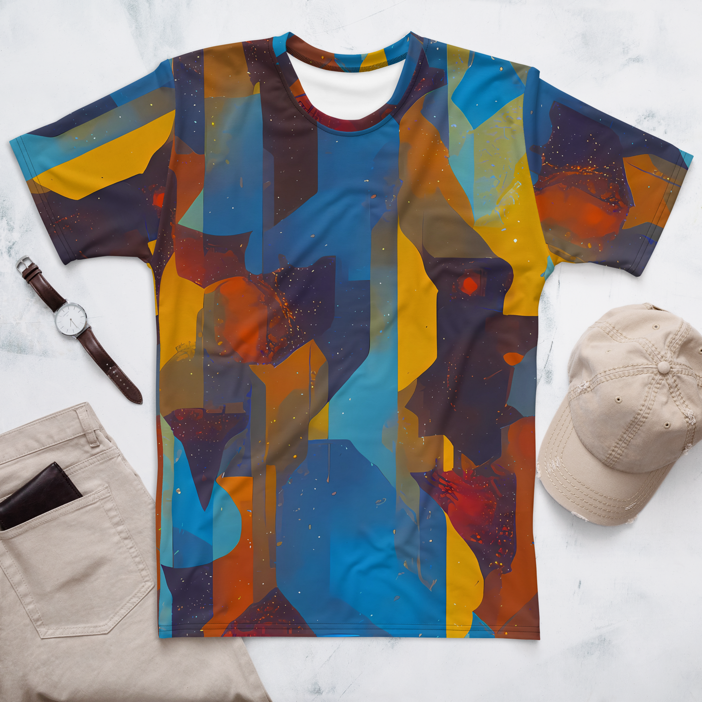 Men's Crew Neck T-Shirt - Cubist Dusk