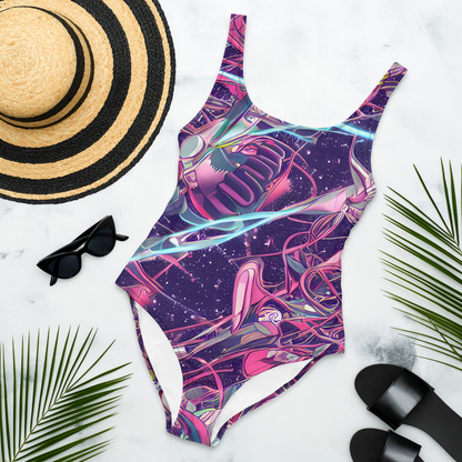 One-Piece Swimsuit - Neo-Tokyo Twirl