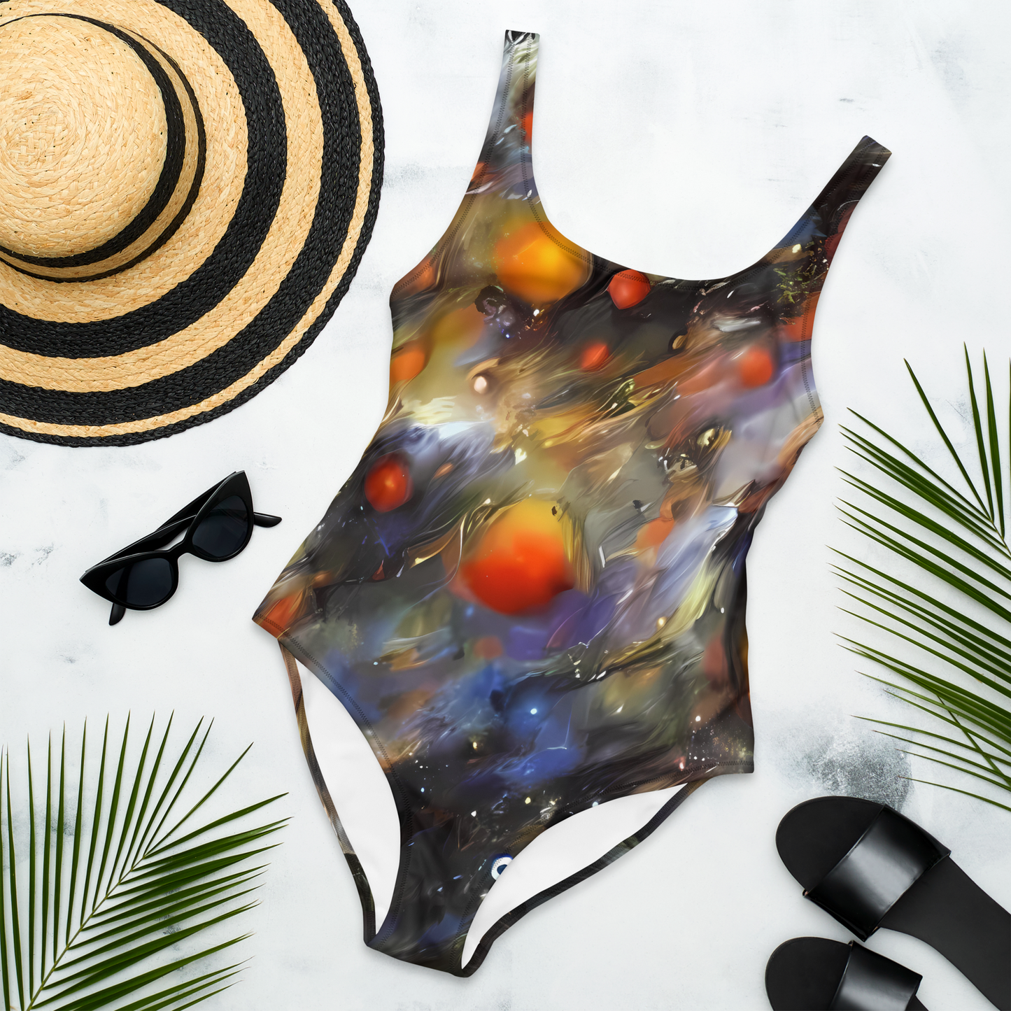 One-Piece Swimsuit - Brushstroke Blaze