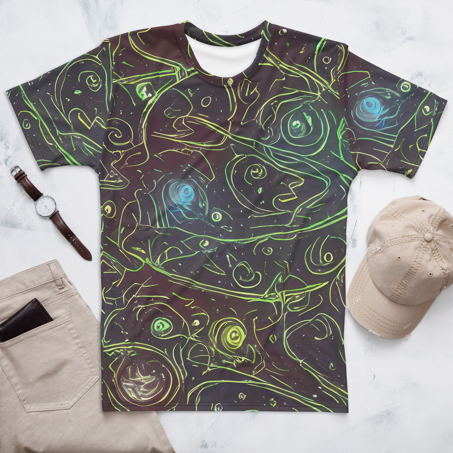 Men's Crew Neck T-Shirt - Starfield Scrolls