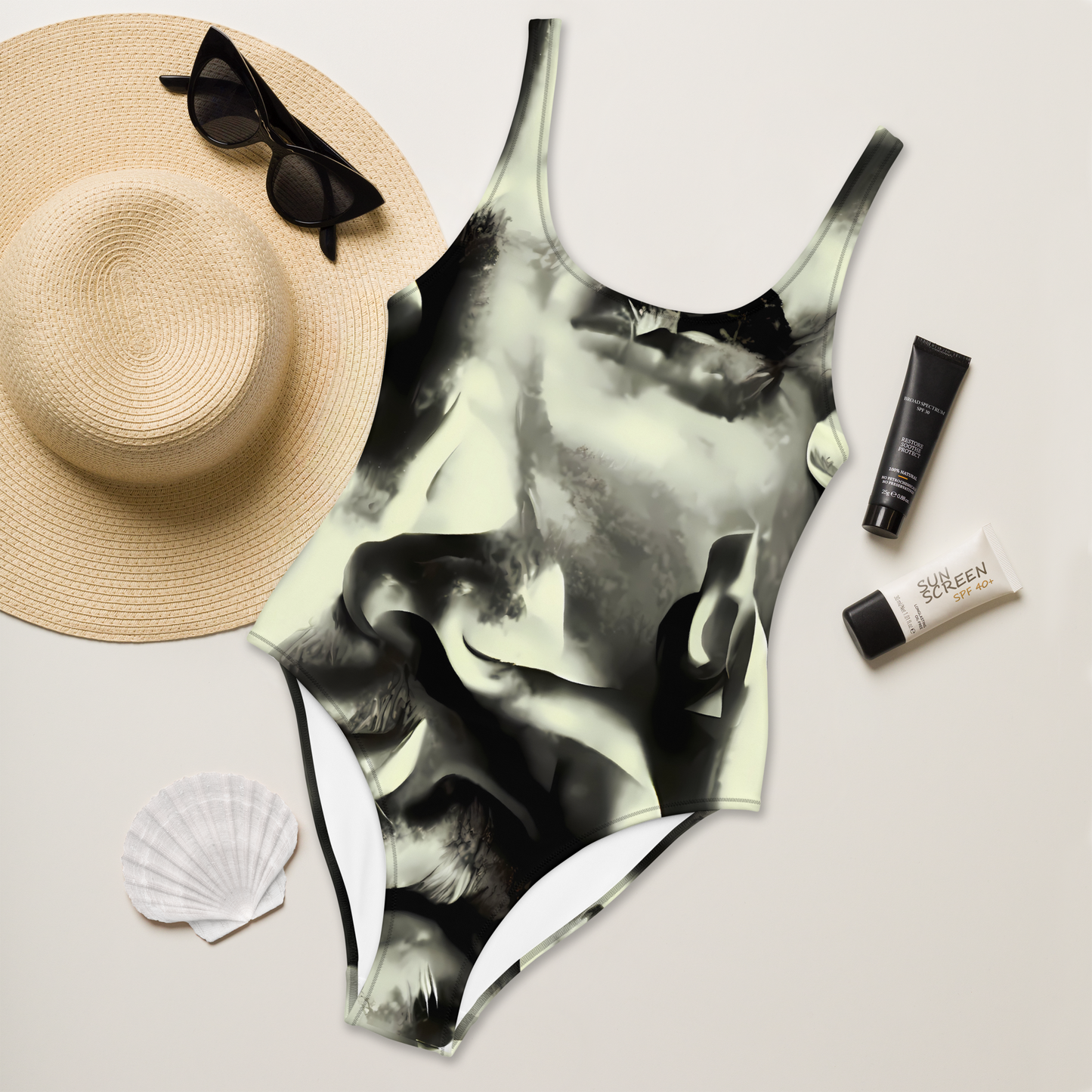 One-Piece Swimsuit - Shadowed Mystique