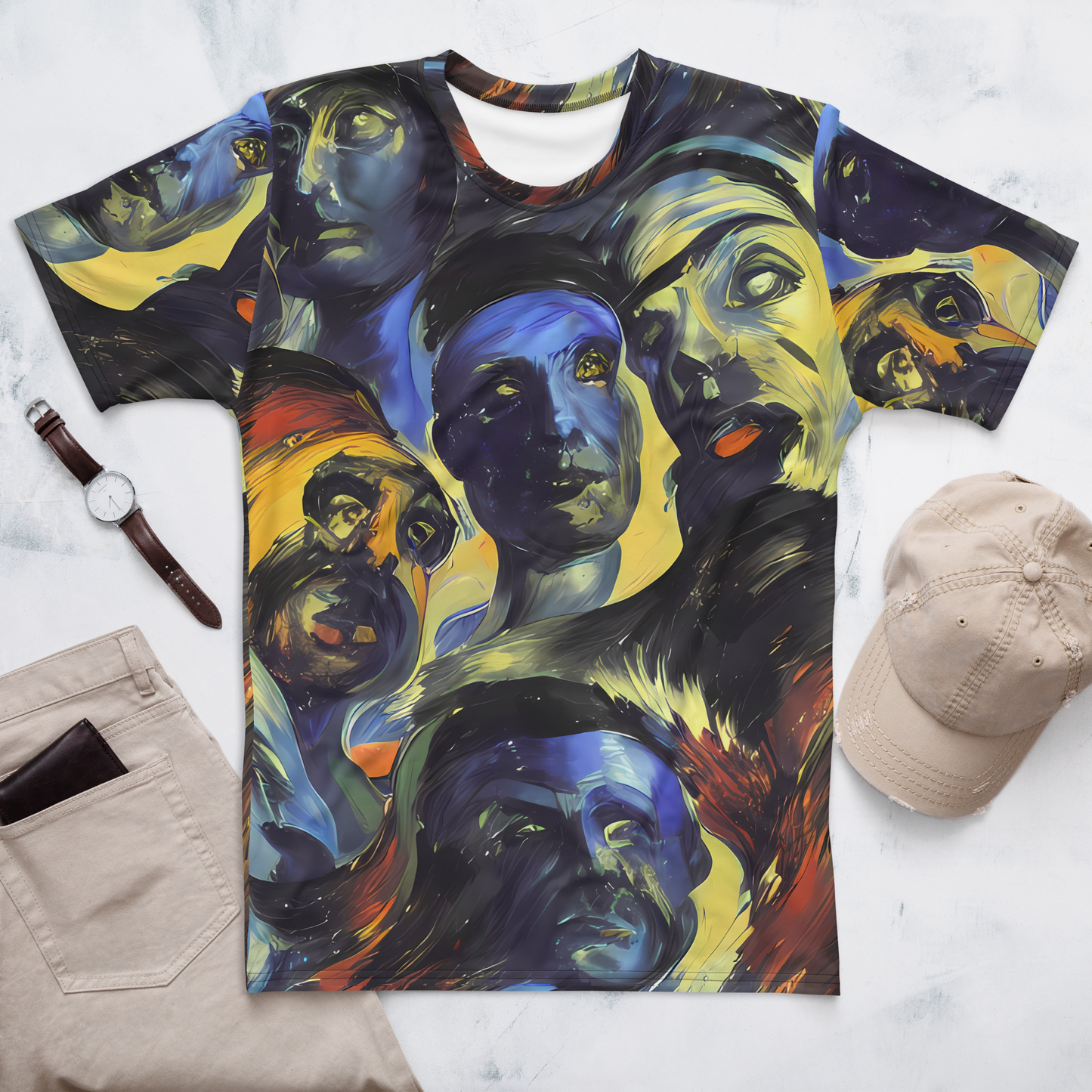 Men's Crew Neck T-Shirt - Cosmic Visages