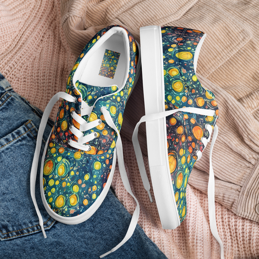 Men's Lace-Up Canvas Shoes - Starry Orbits