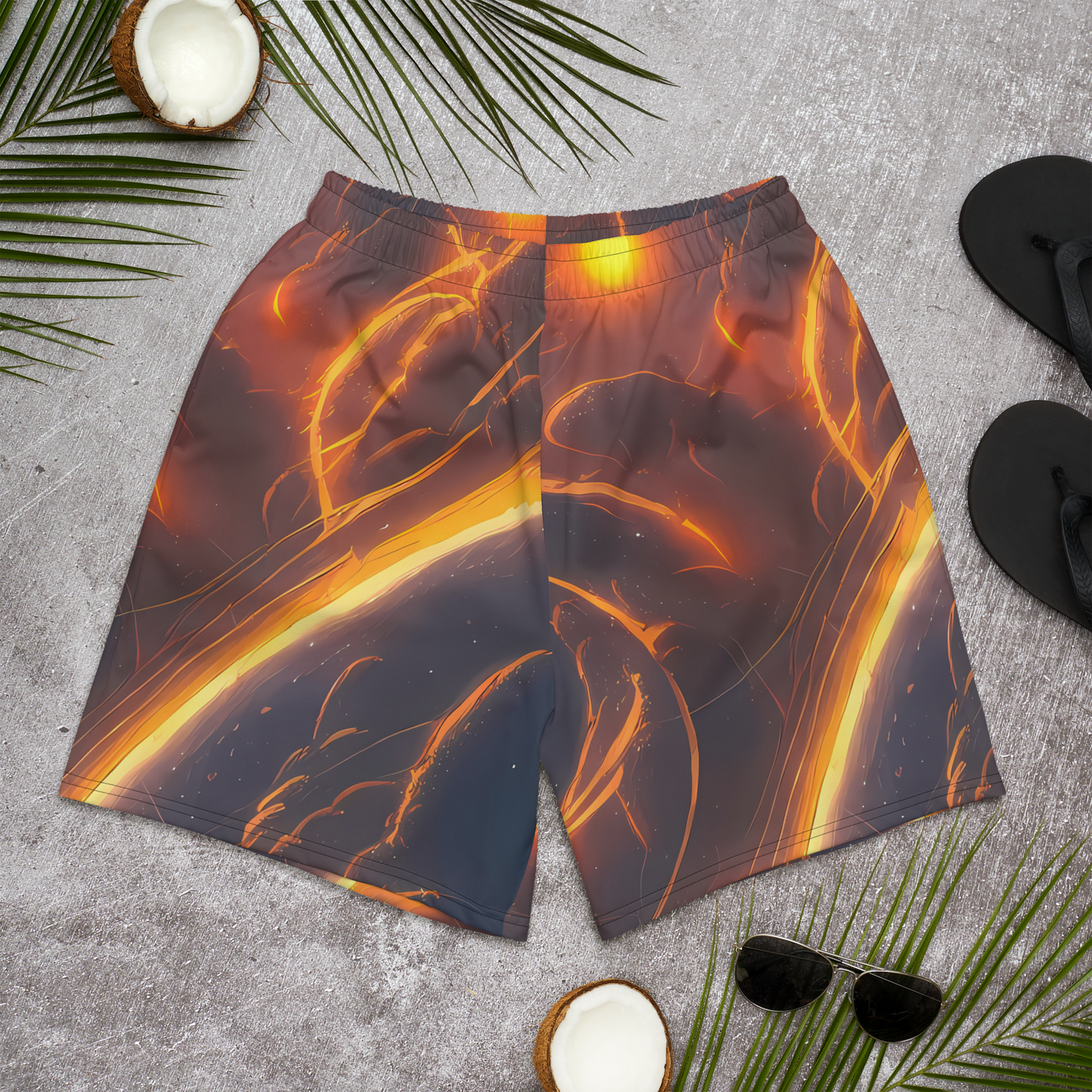 Men's Athletic Shorts - Inferno Spirals