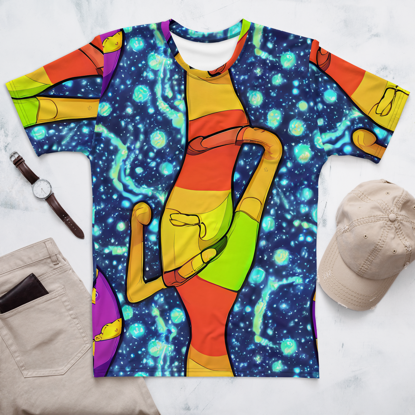 Men's Crew Neck T-Shirt - Cosmic Siblings